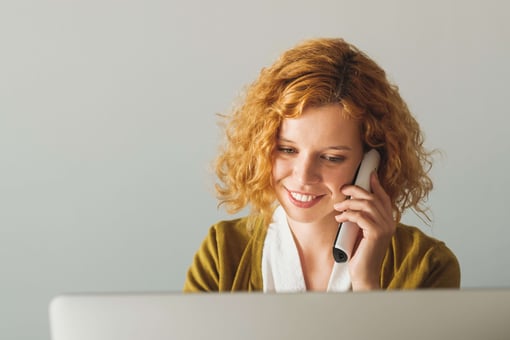 Businesswoman Speaking On The Phone At The Office